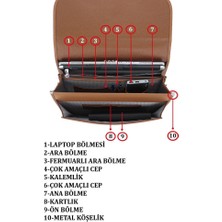 Case Club El Omuz  Laptop Evrak Çantası 15,6 Inç Kilit Mekanizmalı Omuz Askılı