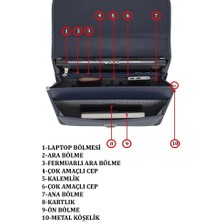 Case Club El Omuz  Laptop Evrak Çantası 15,6 Inç Kilit Mekanizmalı Omuz Askılı