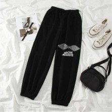 Gossip Team  Arctic Monkeys Album Baskılı Oversize Unisex Siyah Eşofman Altı