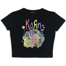 Gossip Team  Rock Serisi Korn Siyah Crop