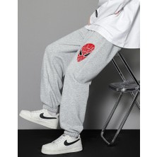 Gossip Team  Spider-Man Head Baskılı Unisex Gri Eşofman Altı