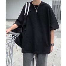 Gossip Team Düz Siyah Oversize T-Shirt
