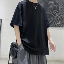 Gossip Team Düz Siyah Oversize T-Shirt