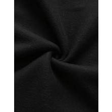 Gossip Team  Slagon Baskılı Siyah Kapşonlu Sweatshirt