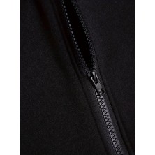 Cute Cat Baskılı Oversize Fermuarlı Siyah Unisex Kapüşonlu Hırka