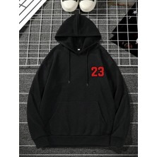 Gossip Team  Unisex Los Angeles Baskılı Kapşonlu Siyah Sweatshirt