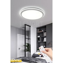 Woodhub Satürn Model Yüksek Aydınlatmalı Yuvarlak Halka 3 Renk Aydınlatmalı Kumandalı LED Tavan Avize