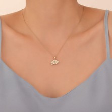 Nox Jewelry 925 Ayar Altın Mikron Kaplama Taşlı Gözyaşı Damlası Gümüş Kolye - CNS00585