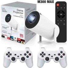 Beemen M300 Max Full Hd 4K Taşınabilir Android Box Oyun Konsolu Projektör 2 Kol 30.000 Oyun Yüklü