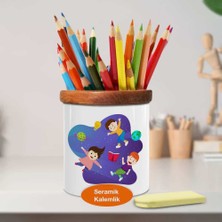Asilmeydan Eğlenceli Çocuk Dünyası Ahşaplı Seramik Kalemlik -2148090431