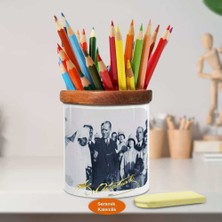 Asilmeydan Takım Elbiseli Mustafa Kemal Atatürk Ahşap Seramik Kalemlik-724