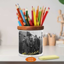 Asilmeydan Tren Garında Mustafa Kemal Atatürk Ahşap Seramik Kalemlik-695