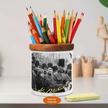 Asilmeydan Kalpaklı Mustafa Kemal Atatürk Ahşap Seramik Kalemlik-s400