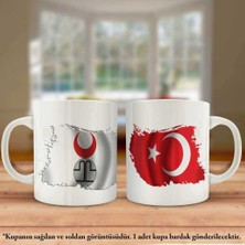 Asilmeydan Çift Yön Baskılı Altın Ordu Bayrağı ve Türkiye Bayrağı Kupa Bardak