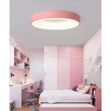 Woodhub 3ışık Renkli, 30 cm  Çocuk Odası,yatak Odası, Çember LED Tavan Lambası, Modern Aydınlatma, Avize