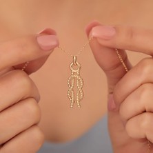 Nox Jewelry 14 Ayar Altın Mikron Kaplama Gemici Düğümü Gümüş Kolye – Denizci Temalı Zarif Tasarım - CN00381