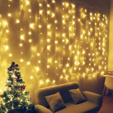 Yılbaşı Işığı Gün Işığı LED Işık Salkım LED Işık 12 Dallı 3x3 Metre Modlu Eklemeli Dekor Noel Işığı