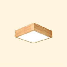 Woodhub Ahşap Çerçeve Tavan LED Aydınlatma Avize 30*30  cm  Salon Yatak Odası Mutfak 6500K Beyaz Işık Kare