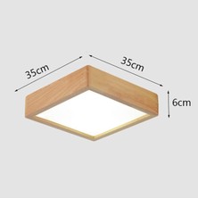 Woodhub Ahşap Çerçeve Tavan LED Aydınlatma Avize 30 x 30  cm  Salon Yatak Odası Mutfak 3000K Gün Işığı Kare