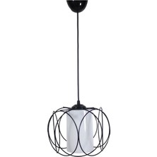 Woodhub Olimpiyat Tekli Beyaz Mikalı Siyah Sarkıt Avize