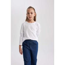 DeFacto Bisiklet Yaka Tişört Kız Çocuk B7785A8NS