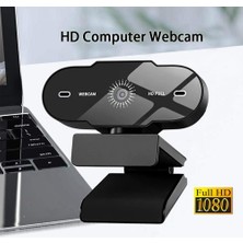 CoverZone Webcam 1080P USB Kablolu Tak Çalıştır Konferans Kamera Dahili Mikrofon Chat Görüntülü Sohbet Yayın Kamerası Hd Video Web Kamerası A6 Web Cam (A6)