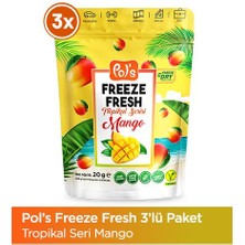 Pol's Freeze Fresh Mango 20 gr X3 Adet Freeze Dry Dondurularak Kurutulmuş Meyve