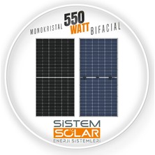 Sistem Solar Bifacial 550W Watt Güneş Paneli Monokristal 144 Hücre Solar Panel