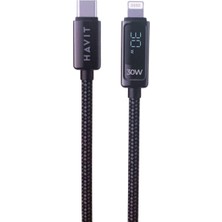 Havit CB6246 PD30W Type-C To Lightning (Iphone) Göstergeli Şarj Kablosu