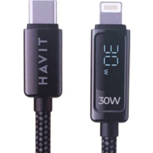 Havit CB6246 PD30W Type-C To Lightning (Iphone) Göstergeli Şarj Kablosu