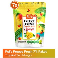 Pol's Freeze Fresh Mango 20 G x 7 Adet Freeze Dry Dondurularak Kurutulmuş Meyve