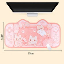 Enclaveinds Ekstra Kawaii Oyun Mouse Pad Sevimli Pembe Sakura Kediler Sümen Su Geçirmez Kaymaz Dizüstü Bilgisayar Masası Aksesuarları (Yurt Dışından)