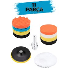 Batcell Oto Araç Araba Pasta Cila Polisaj Süngeri Keçesi Pedi 115 mm Parlatıcı Parlatma Seti 11 Parça