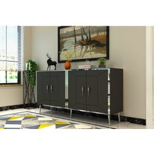 Demonte Home Mobilya Arnodh (KB150) Konsol Antrasit Gümüş