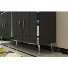 Demonte Home Mobilya Arnodh (KB150) Konsol Antrasit Gümüş