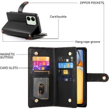 YH Market Xiaomi Poco M6 Için Flip Case Standı Cüzdan Çok Fonksiyonlu Crossbody Kayış (Yurt Dışından)
