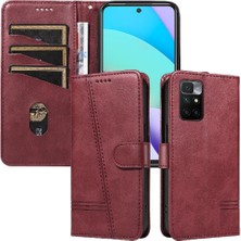 YH Market Xiaomi Redmi 10 4g Için Filp Durumda Kredi Kartı Yuvası ile Preslenmiş Pu Deri (Yurt Dışından)