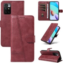 YH Market Xiaomi Redmi 10 4g Için Filp Durumda Kredi Kartı Yuvası ile Preslenmiş Pu Deri (Yurt Dışından)