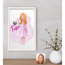 Bk Gift Kişiye Özel Barbie Karikatürlü Dekoratif Ahşap Beyaz Çerçeveli Tablo-5, Barbie Filmi, Barbie  Eşya, Arkadaşa