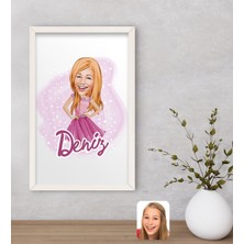 Bk Gift Kişiye Özel Barbie Karikatürlü Dekoratif Ahşap Beyaz Çerçeveli Tablo-1, Barbie Filmi, Barbie  Eşya, Arkadaşa