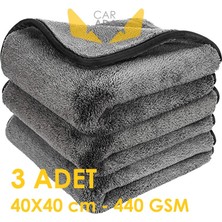 Carada Panda® Mikrofiber Oto Kurulama ve Temizlik Havlusu 40CMX40CM, 3 Adet, 440GSM