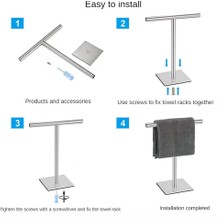 Decisive Banyo Vanity Için El Havlusu Standı Paslanmaz Çelik Ayakta Havlu Askısı Banyo Için Havlu Bar Standı - Gümüş (Yurt Dışından)
