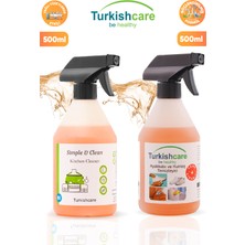 Turkishcare Ayakkabı ve Kumaş Temizleme Spreyi 500 ml + Mutfak Temizleme Spreyi