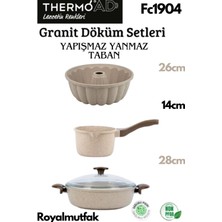 Thermoad 3'lü Vizon Set (Sosluk&sütlük-Kek Kalıbı-28 cm Karnıyarık Tenceresi)