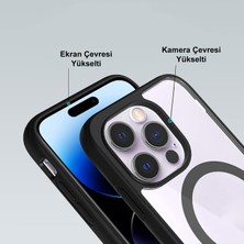 Kılıfmania Apple iPhone 13 Promax Kapak ile Uyumlu Magsafe Wireless Şarj Özellikli Tam Koruma Sert Kılıf - Siyah