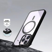 Kılıfmania Apple iPhone 13 Promax Kapak ile Uyumlu Magsafe Wireless Şarj Özellikli Tam Koruma Sert Kılıf - Siyah
