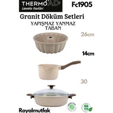 Thermoad 3'lü Vizon Set (Sosluk&sütlük-Kek Kalıbı-30 cm Karnıyarık Tenceresi)