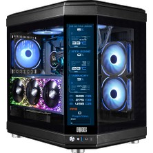 Dragos North Evo Vision LCD Ekran 7x ARGB Fan Type C ATX Mid Tower Panoramik Temperli Cam Gaming Kasa Siyah