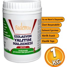 Badem10 Izolasyon Yalıtım Malzemesi 1 kg Beyaz Renk Su Sızdırmaz Elastik Boyanabilir Rutubet Nem Yalıtımı