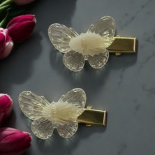 Gigi Giyim Şeffaf Kelebek Desenli Kadın Pens Toka